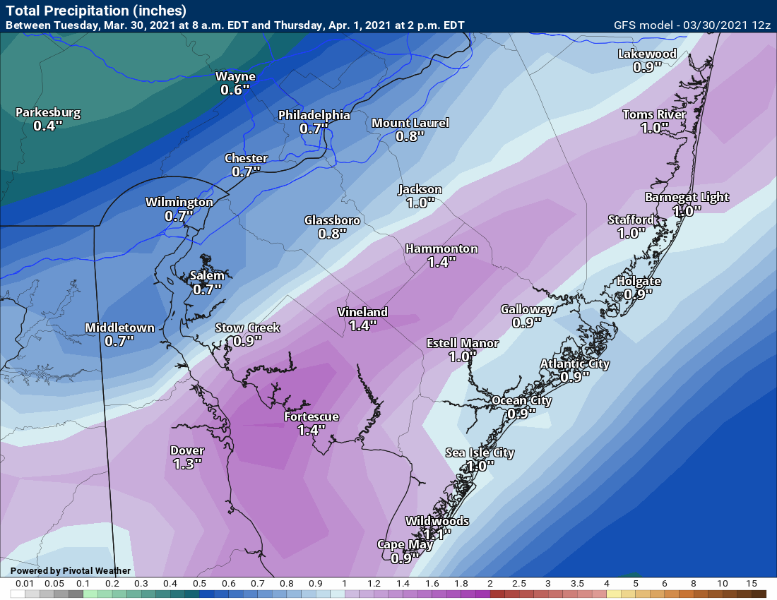 Rainfall Totals through Thursday